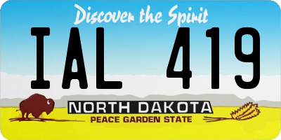 ND license plate IAL419