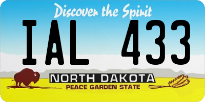 ND license plate IAL433