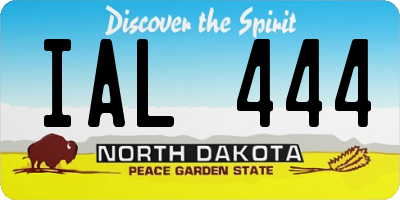 ND license plate IAL444