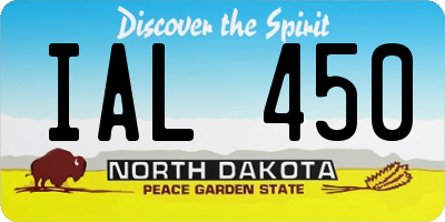 ND license plate IAL450