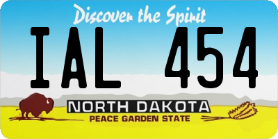 ND license plate IAL454
