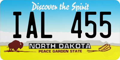 ND license plate IAL455