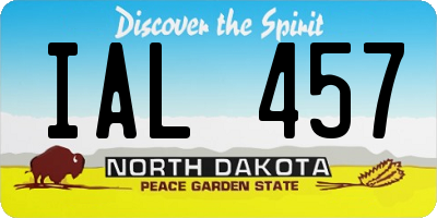 ND license plate IAL457