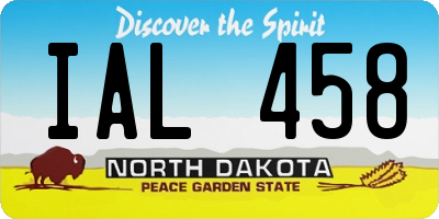 ND license plate IAL458