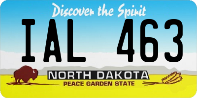 ND license plate IAL463