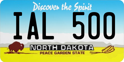 ND license plate IAL500