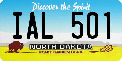 ND license plate IAL501