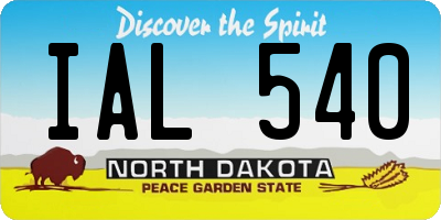 ND license plate IAL540