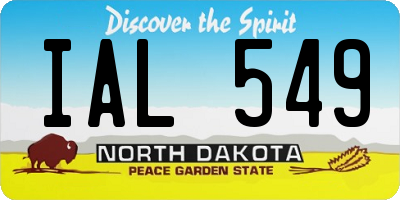 ND license plate IAL549