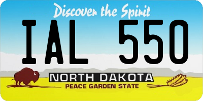 ND license plate IAL550