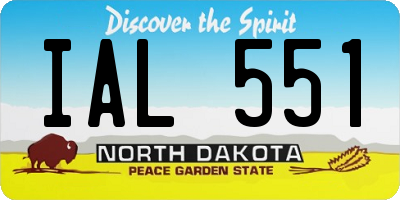 ND license plate IAL551
