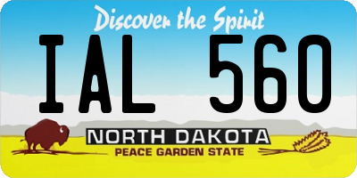 ND license plate IAL560
