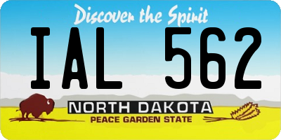 ND license plate IAL562