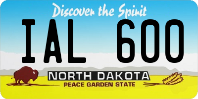 ND license plate IAL600