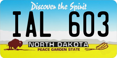 ND license plate IAL603