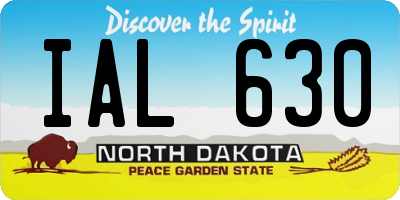 ND license plate IAL630