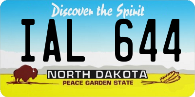ND license plate IAL644