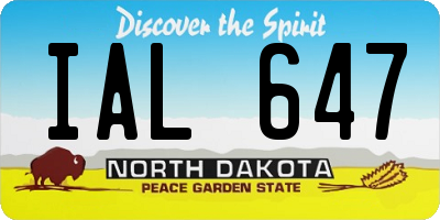 ND license plate IAL647