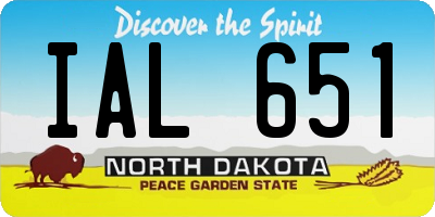 ND license plate IAL651
