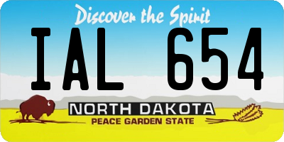 ND license plate IAL654