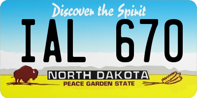 ND license plate IAL670