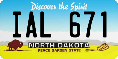 ND license plate IAL671
