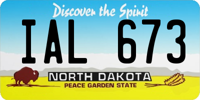 ND license plate IAL673