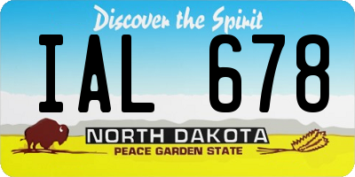 ND license plate IAL678