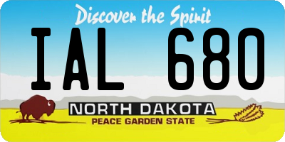 ND license plate IAL680