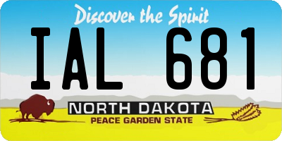 ND license plate IAL681