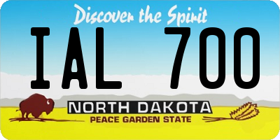 ND license plate IAL700
