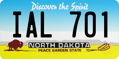 ND license plate IAL701