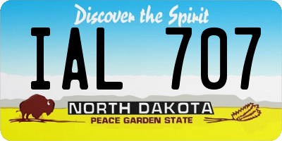 ND license plate IAL707