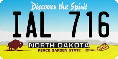 ND license plate IAL716