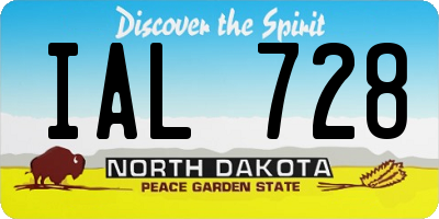ND license plate IAL728