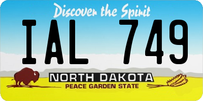 ND license plate IAL749