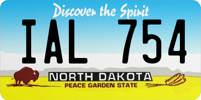 ND license plate IAL754