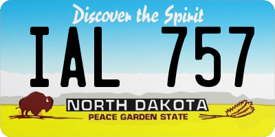 ND license plate IAL757