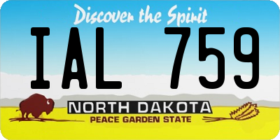 ND license plate IAL759