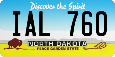 ND license plate IAL760