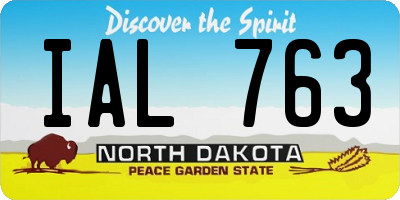 ND license plate IAL763