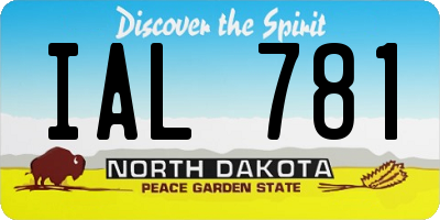 ND license plate IAL781