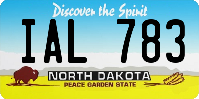ND license plate IAL783
