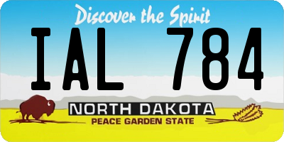 ND license plate IAL784