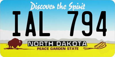 ND license plate IAL794