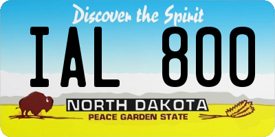 ND license plate IAL800