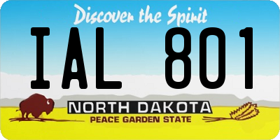 ND license plate IAL801