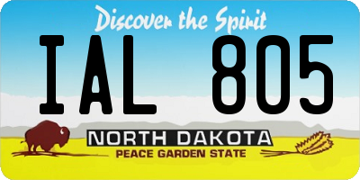 ND license plate IAL805