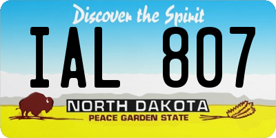 ND license plate IAL807