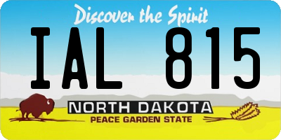 ND license plate IAL815